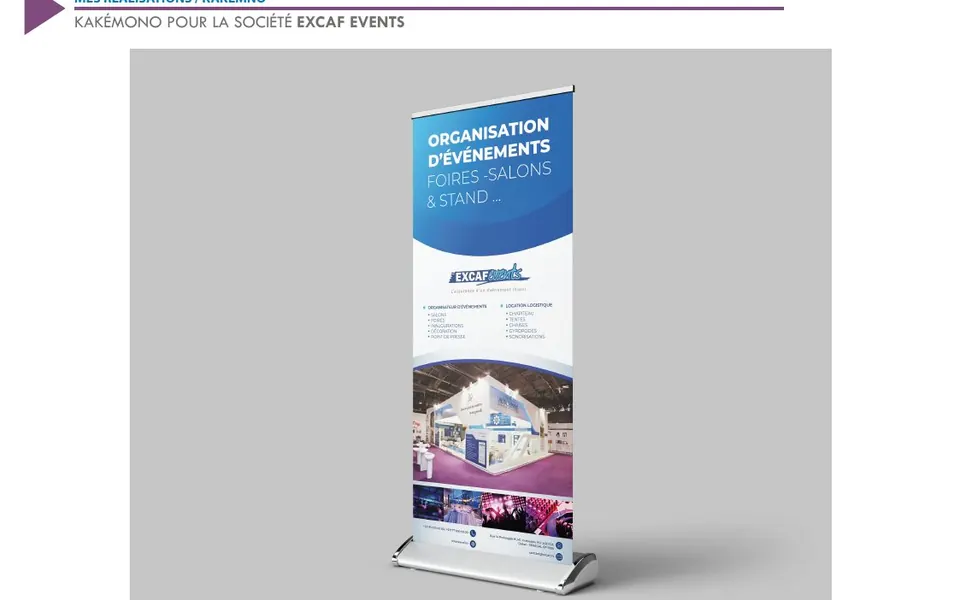 Kakémono EXCAF Events — réalisation AKILA Intelligence